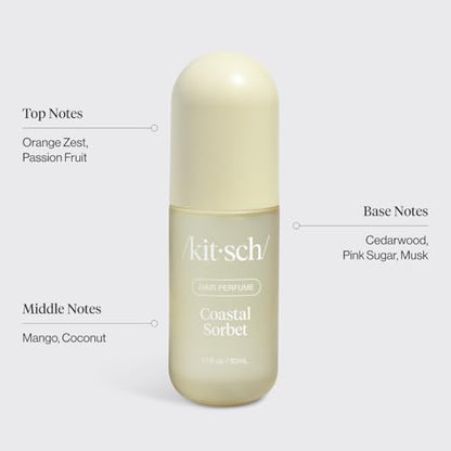 Kitsch Hair Perfume for Women- Coastal Sorbet | Clean, Deodorizing & Patented Odor-Eliminating Technology Hair Spray & Body Mist- Freshen Hair, Body & Pillows- Orange Zest & Creamy Coconut Scent- 50mL - size: 1.7 Fl Oz (Pack of 1)