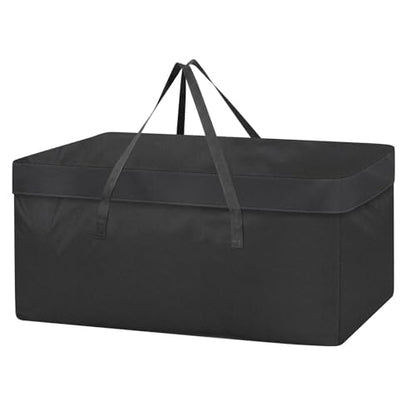Demao Extra Large Outdoor Cushion Storage Bags,Heavy Duty Patio Waterproof Furniture Cushion Cover with Handles&Zipper,All-Season Protection for Chair, Swing, Bench Cushions-51"Lx15.8"Wx21.7"H (Black)