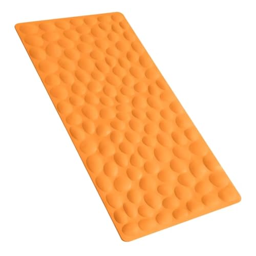 Non-Slip Bathtub Mat OTHWAY Soft Rubber Bathroom Bathmat with Strong Suction Cups (Orange, 16x31.5 inch) - color: Orange, size: 31.5" x 16" (Rectangular)