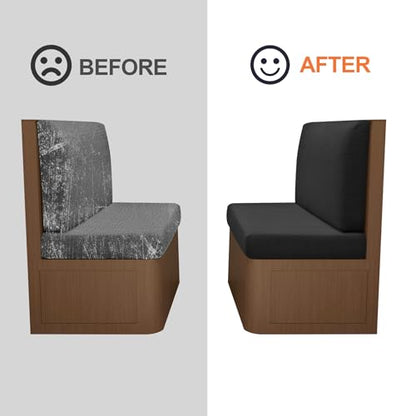 FUANGUI RV Dinette Cushion Covers - Stretch Camper Cushion Booth Seats Replacement - Washable Sofa Furniture Protector (Black, 2 Bench & 2 Backrest Covers) - color: Black