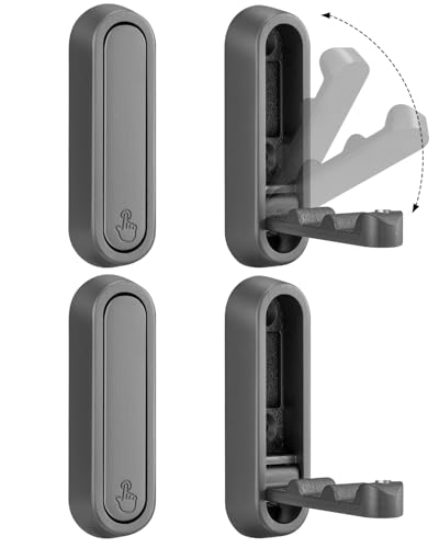 4 Pcs Folding Wall Hooks, Heavy Duty Coat Hooks, Stable Wall-Mount, Gray | Metal Hooks, Foldable Hook. Space-Saving for Coats, Hooks for Hanging Coats, Scarves, Hats, Bags, Towels, Bathrobes, Keys - color: Gray, size: 4PC