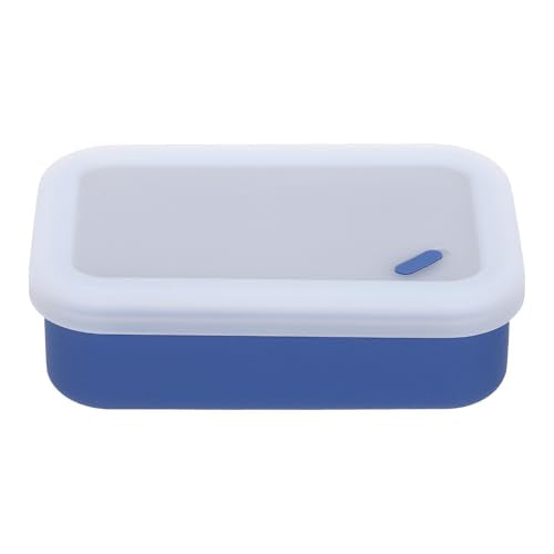 PATIKIL Leakproof Travel Soap Case, Silicone Travel Soap Container with Draining Layer Portable Bar Soap Holder for Bathroom Camping Gym, Translucent Navy Blue - color: Translucent Navy Blue