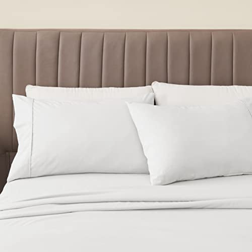 Great Bay Home 3-Piece Twin White Microfiber Sheet Set - Ultra-Soft, Brushed Bedding Sheets & Pillowcases - Wrinkle & Fade Resistant, All-Season Bed Sheets for Bed (Twin, White) - color: 23 - White, size: Twin