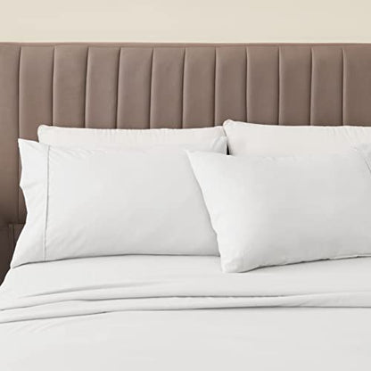 Great Bay Home 3-Piece Twin White Microfiber Sheet Set - Ultra-Soft, Brushed Bedding Sheets & Pillowcases - Wrinkle & Fade Resistant, All-Season Bed Sheets for Bed (Twin, White) - color: 23 - White, size: Twin