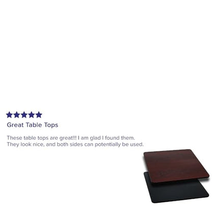 Flash Furniture Glenbrook 30" Square Table Top with Black or Mahogany Reversible Laminate Top - color: Black/Mahogany, size: 30" Square