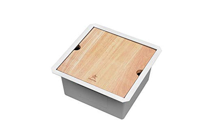 STARSTAR Workstation Ledge Undermount Single Bowl 304 Stainless Steel Kitchen Sink, With Grid, Cutting Board (15 x 15) - size: 15 x 15
