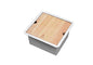 STARSTAR Workstation Ledge Undermount Single Bowl 304 Stainless Steel Kitchen Sink, With Grid, Cutting Board (15 x 15) - size: 15 x 15