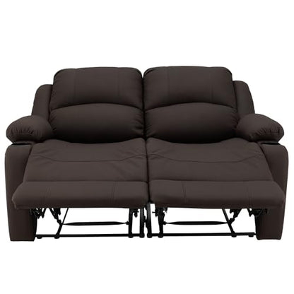 Camper Comfort 58" Wall Hugger Reclining RV Theater Seats | Double Recliner RV Sofa | RV Couch | Wall Hugger Recliner | RV Theater Seating | RV Furniture (Powered, Chocolate) - color: Chocolate, style: Powered