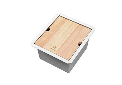 STARSTAR Workstation Ledge Undermount Single Bowl 304 Stainless Steel Kitchen Sink, With Grid, Cutting Board, Strainer with Basket (13 x 15) - size: 13 x 15