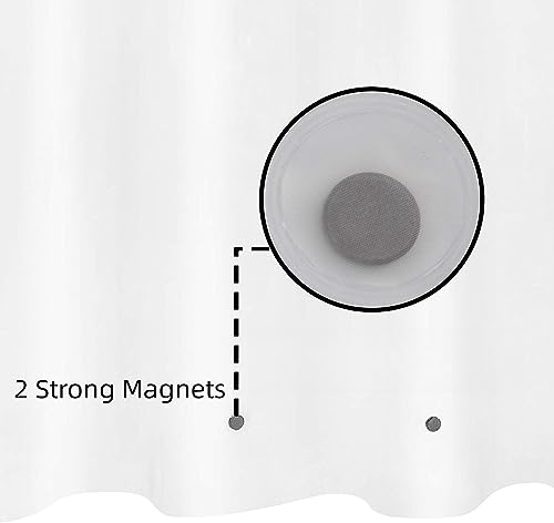 White Stall Shower Curtain Liner 36 x 72 inch Plastic Shower Liner Washable Inside Shower Curtain Liner PEVA Shower Curtains for Bathroom with Magnets and Rustproof Metal Grommet Holes - color: Pure White, size: 36"W x 72"L (Pack of 1)
