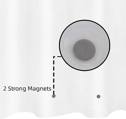 White Stall Shower Curtain Liner 36 x 72 inch Plastic Shower Liner Washable Inside Shower Curtain Liner PEVA Shower Curtains for Bathroom with Magnets and Rustproof Metal Grommet Holes - color: Pure White, size: 36"W x 72"L (Pack of 1)