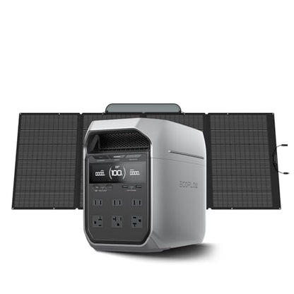 EF ECOFLOW Solar Generator DELTA 3 Plus with 400W Solar Panel (2024 New), 1000W Solar Input, LFP(LiFePO4) Battery, Portable Power Station for Home Backup Power, Camping & RVs - style: DELTA 3 Plus with 400W
