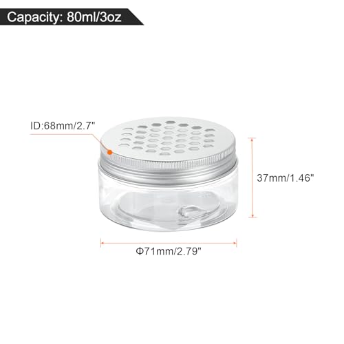 HARFINGTON 8 Pcs Empty Scent Beads Storage Container 3oz/80ml Air Freshener Tins Round Refillable Spice Containers Plastic Jars Sample for Travel Storage - size: 80ml