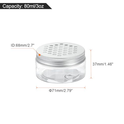 HARFINGTON 8 Pcs Empty Scent Beads Storage Container 3oz/80ml Air Freshener Tins Round Refillable Spice Containers Plastic Jars Sample for Travel Storage - size: 80ml