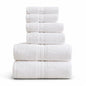 Springtree Home 100% Cotton Bathroom Towel Set | 6 Piece Set - White Towels | Geometric Textured Design | Absorbent & Quick-Dry | Oeko-TEX® Standard 100 Cotton | Myla Collection - White - color: Bright White, size: 6 Piece Set