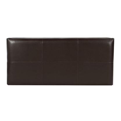 HomePop 40" Faux Leather Storage Cocktail Bench - Espresso - color: Espresso Brown