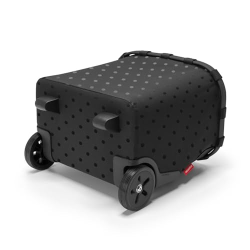 reisenthel carrycruiser glossy dots black - Portable shopping trolley with sturdy aluminum frame, shoulder strap and removable mesh inner bag -water-repellent - color: Glossy Dots Black