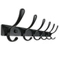 SKOLOO Coat Rack Wall Mounted - 6 Hooks, Heavy Duty, Stainless Steel, Metal Wall Hanger, Sturdy Coat Hooks for Hanging Coats, Jacket, Clothes, Hats - Black - color: Black, size: 6 Hook(1 Pack)