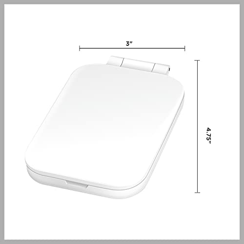 Conair Lighted Makeup Mirror, LED Vanity Mirror, 1X/3X Magnifying Mirror, Compact Travel Mirror, Battery Operated in White - size: 4.7"L x 3"W, style: Pocket Mirror