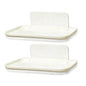 2 Pcs Small Shelf for Wall, Foldable Bedside Shelf & Small Wall Shelves No Drill Adhesive Folding Shelf, Stick-on Floating Wall Rack Organizer Tray for Bedroom Bathroom Kitchen Entryway, White