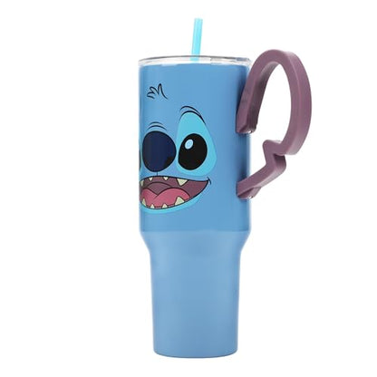 Disney's Stitch 40 Oz Stainless Steel Tumbler With Scultped Ears Handle - color: Disney’s Stitch Blue