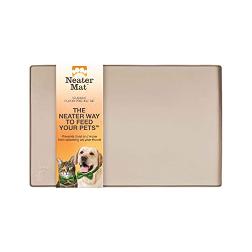 Neater Pet Brands Neater Mat Pet Mats for Food and Water, Cat & Dog Bowl Mat Waterproof Silicone, Feeding Tray, Dog Food Mats for Floors, Placemat w/Raised Edge for Under Bowls, 16” x 10”, Cappuccino - color: Cappuccino, size: 16"L x 10"W