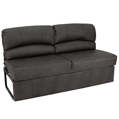RecPro Charles RV Jackknife Sofa | Love Seat | Sleeper Sofa | Length Options 62", 68", 72" (72 Inch, Gunmetal) - color: Gunmetal, size: 72 Inch