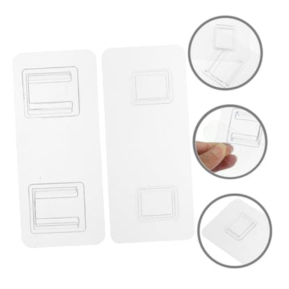 Transparent Adhesive Wall Hooks 20 Sets Clear Sticky Hooks No Damage Self-Adhesive Small Hooks for Hanging Kitchen Bathroom Power Strip Router Organizer