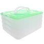 Zerodeko Dumpling Storage Box 4-Layer Stackable Food Container with Handle Portable Organizer for Kitchen and Freezer Each Tray Holds 18 Dumplings Bpa-Free Fresh-Keeping