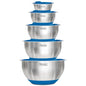Viking Mixing Bowls Set, 10 Piece Stainless Steel Kitchen Cookware, Non-Slip Silicone Base, Includes Tight Fit Lids, Dishwasher Safe, Blue - color: Blue