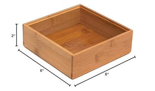 Lipper International 8183S Bamboo Wood Stacking Drawer Organizer Box, 6" x 6" - size: 6" x 6"
