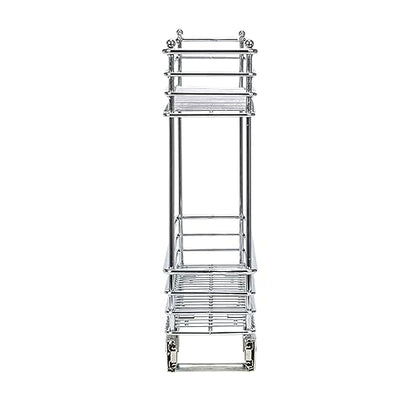 Household Essentials Chrome 2-Tier Sliding Cabinet Organizer, 5" - size: 5" - Extended, style: 2-Tier
