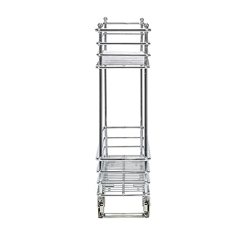 Household Essentials Chrome 2-Tier Sliding Cabinet Organizer, 5" - size: 5" - Extended, style: 2-Tier