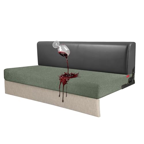Waterproof RV Dinette Cushion Covers - Stretch Fabric Camper Seat Slipcover Replacement, Washable RV Couch Cover Designed for Camper Car Bench (Sofa 1 Bench Cover, Green) - color: Green, size: Sofa 1 Bench Cover