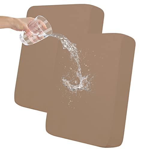 Easy-Going 100% Waterproof Chair Sofa Seat Cushion Slipcovers Couch Cushion Cover Stretch Furniture Protector for Kids, Pets (2-Piece Loveseat Cushion, Camel) - color: Camel, size: 2-piece loveseat cushion