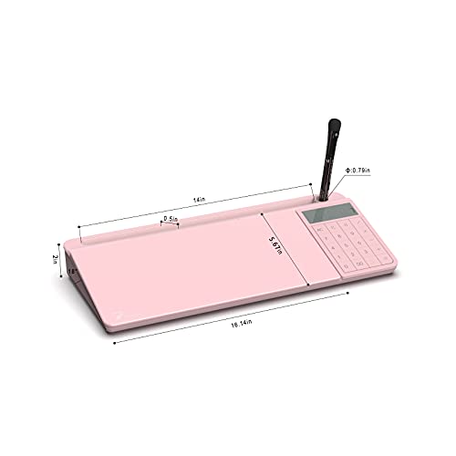 TOWON Desk Dry Erase Board with Detachable Calculator, Small Glass Desktop Whiteboard, Desktop whiteboard - Glass Dry Erase White Board- Desk Computer Buddy for Home Office Supply, Pink, 17 x 6 in - color: Pink Calculator