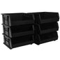 Akro-Mils 30250 AkroBins Plastic Storage Bins, Space-Saving Stackable Bins for Garage, Pantry, Craft Organization, 15" x 16" x 7", Black, 6-Pack - color: Black
