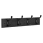 SONGMICS Wall-Mounted Coat Rack, Hook Rack, 4 Dual Metal Hooks, for Coats, Bags, Keys, in The Entryway, Bedroom, Living Room, Black ULHR023B01 - color: Black, size: 1 Pack-4 Hooks
