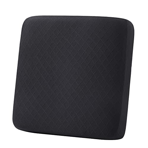 hyha Outdoor Couch Cushion Covers, Sectional Couch Sofa Covers Washable, Jacquard Diamond Lattice, Stretch Sofa Seat Cushion Cover for Indoor/Outdoor Patio Furniture (1 Piece for Small, Black) - color: Black, size: Small (1 Piece)