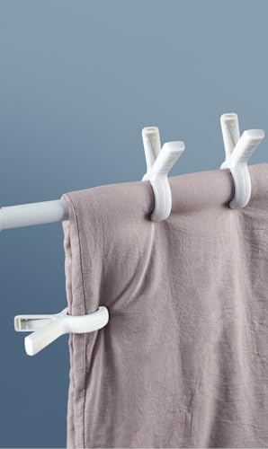 Beach Towel Clips Plastic Clothespins-Heavy Duty Clothes Pins for Beach Chair Pool Chair on Cruise Heavy Laundry Clothespins Windproof Clamps Beach Blankets Clothes Pegs Pack of 6 - color: White+blue