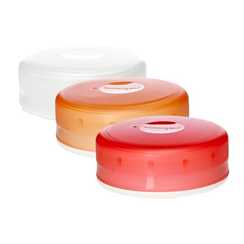 humangear GoTubb – Storage Containers for Snacks, Small Essentials and Travel Gear, Made from Food-Safe Materials, Clear/Orange/Red, Medium (3-pack) - color: Clear/Orange/Red, size: Medium (3-pack)