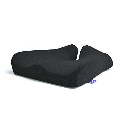 Cushion Lab Patented Pressure Relief Seat Cushion for Long Sitting Hours on Office & Home Chair - Extra-Dense Memory Foam for Soft Support. Car Pad for Hip, Tailbone, Coccyx, Sciatica - Black - color: Black