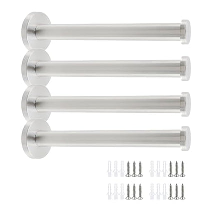 Wall Hooks Heavy Duty Coat Hooks Stainless Steel Clothes Hanger for Hanging Bathroom Towels Handbag Silver 6-inch Length with 16mm Shank Dia - Pack of 4 - color: Silver, size: 6" Length 16mm Shank