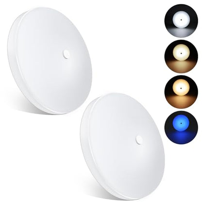 acegoo RV 3CCT 4.5'' LED Ceiling Dome Light, 3000K/4500K/6000K Switchable with Blue Nightlight 12V Puck Light for Motorhome Camper Trailer Boat, Surface Mount w/Dimmer Switch (2 Pcs) - color: 2 Pcs