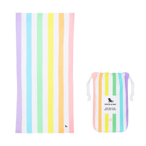 Dock & Bay Kid's Towel - for Beach Use - Quick Dry, Sand Free - Compact, Lightweight - 100% Recycled - Includes Bag - Summer - Unicorn Waves, Medium (130x70cm, 51x28) - color: Summer - Unicorn Waves, size: Medium (130x70cm, 51x27")