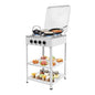 4 Burner Gas Stove Set with Support Leg Stand, Portable Natural Gas Stove with 4 Burners, Camping Cookware Set for Outdoor Cooking Camping (Without connecting hose) (White)