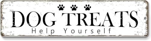 Dog Treats Sign Vintage Tin Sign Decoration for Outdoor Pet Dog Cage Kennel Cage 16x4 inch - color: tin sign003, size: 4x16 inch