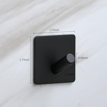 Adhesive Towel Hooks 6 Pack, Bath Towel Hooks, Adhesive Wall Hooks for Bathroom Coat Robe Kitchen, Stainless Steel self-Adhesive Hooks, Black - style: S-Black-Cylinder