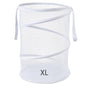 Seiritex Mesh Popup Laundry Hamper 115L Collapsible Laundry Basket Extra Large Capacity Foldable Clothing Storage Basket with Handles No Lid 26 H x 18 W x 18 L (White) - color: White-1