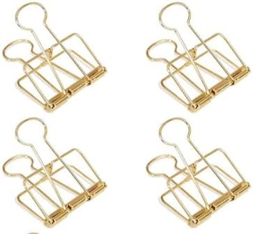 4Pcs Gold Hollow Out Long Tail Wire Binder Clips Paper Binder Clip Large Binder and Paper Clips Small in Size and Light in Weight,Clips, Clamps,Office Products Tape, Adhesives and Fasteners 51mm